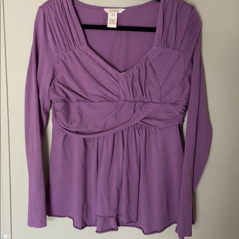Sundance Catalog Ruched Purple Top M